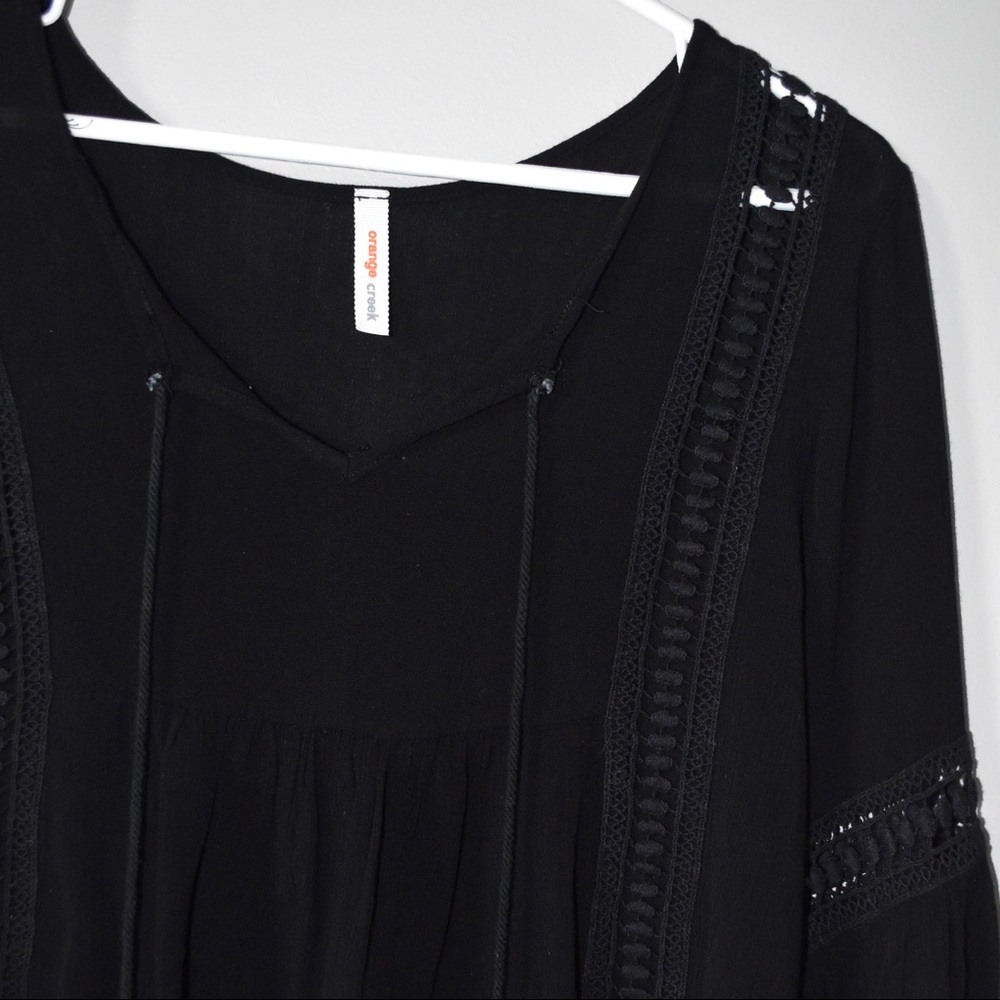 Boutique Black Long Sleeve Top - S